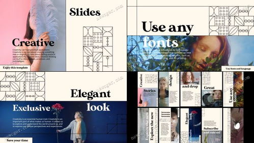 现代干净设计 创意图文时尚海报的AE模板与展览展示服务